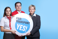 Fair Transport Europe. Gewerkschaften fordern mehr Fairness im Transport in Europa.