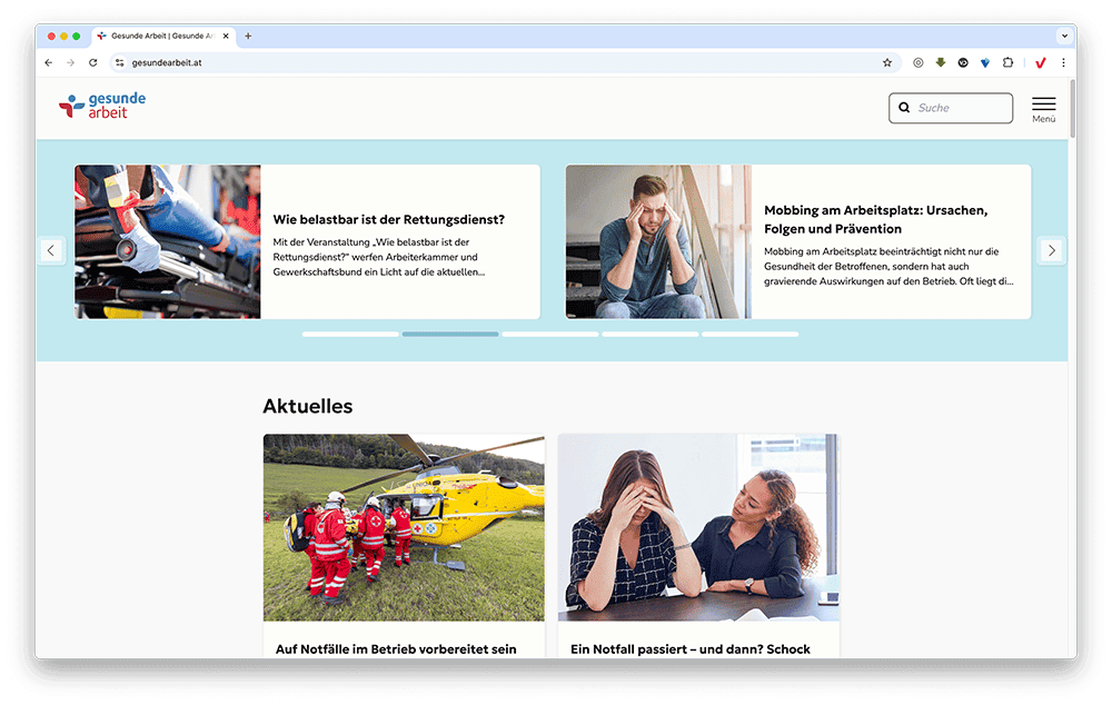Screenshot von https://www.gesundearbeit.at