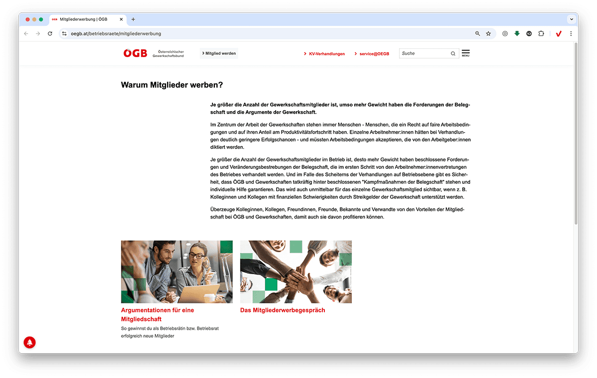 Screenshot https://www.oegb.at/betriebsraete/mitgliederwerbung
