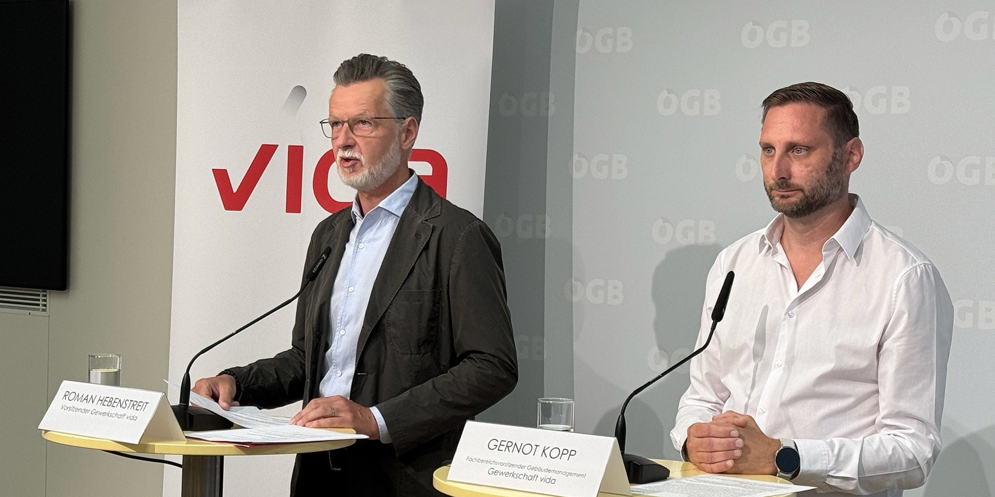 Pressekonferenz Sicherheitsdienstleistungsgesetz mit Roman Hebenstreit und Gernot Kopp