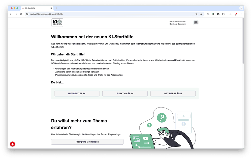 Screenshot von www.ki-starthilfe.at