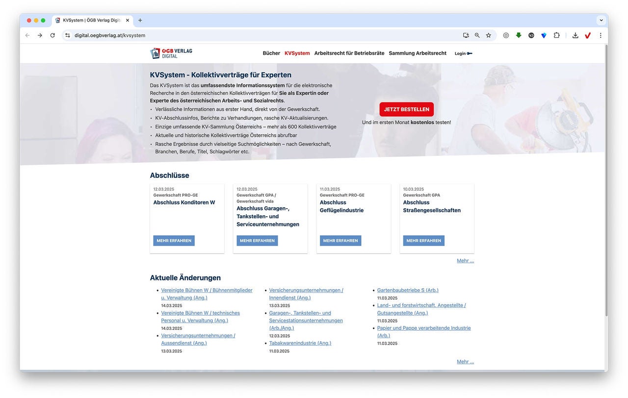 Screenshot of https://digital.oegbverlag.at/kvsystem