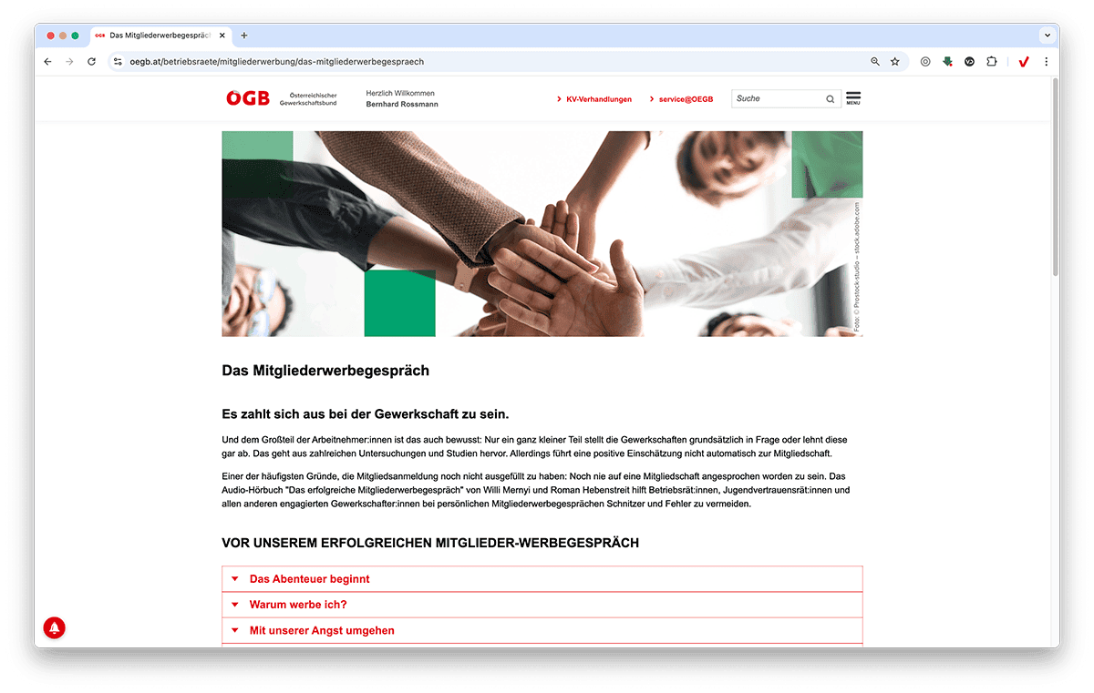 Scrennshot von https://www.oegb.at/betriebsraete/mitgliederwerbung/das-mitgliederwerbegespraech