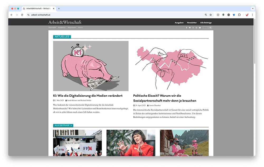 Screenshot von https://www.arbeit-wirtschaft.at