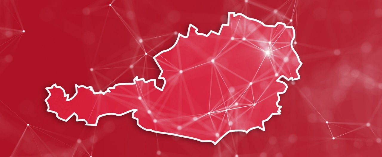 A map of Austria shown as a network