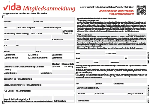 vida-Mitgliedsanmeldung | deutsch