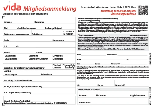 vida-Mitgliedsanmeldung | deutsch